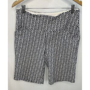 Soft Surroundings Geometric Bermuda Greek Style‎ 10" Shorts Womens M Petite